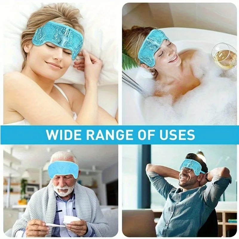 Reusable Hot/Cold Gel Forehead Pad - Soothing Cooling Relief for Headaches & Migraines, Pain Relief Therapy, Home Office Use"