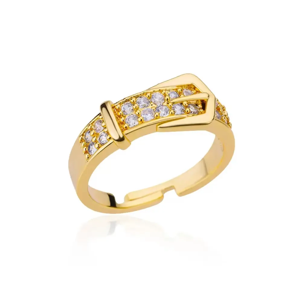 Anillos Gold Farbe Zirkonia Chic Ringe Für Frauen 2025, Punk Elegante Hochzeit Party Ästhetischen Edelstahl Ring Schmuck