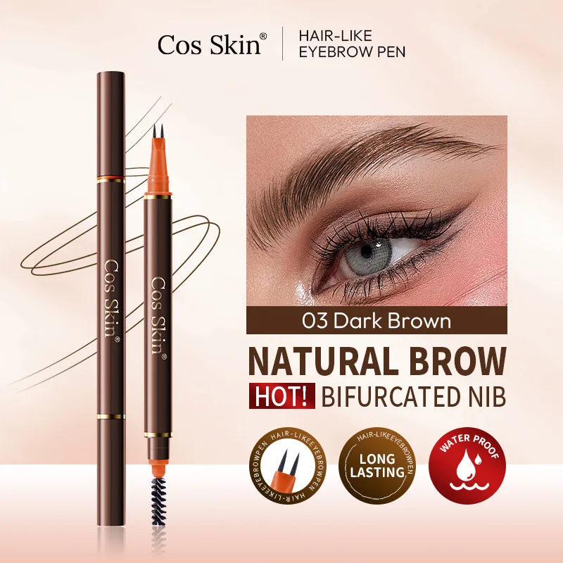 High Quality 24 Hour Four Forks Natural Water Resistant Liquid Eyebrow Pen Makeup Non-Blotting 4-Split Eyebrow Pencil Cosmetics