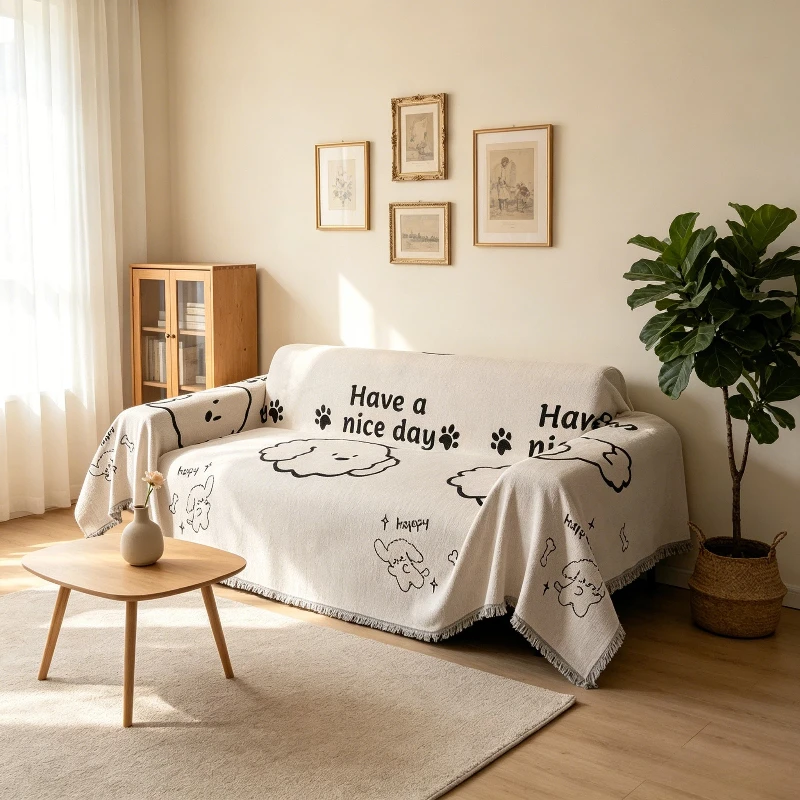 Thickened Sofa Cover Sofa Blanket Simple Sofa Decoration Windproof Sand Towel Fashionable Napkins Living Room Sofa Towel