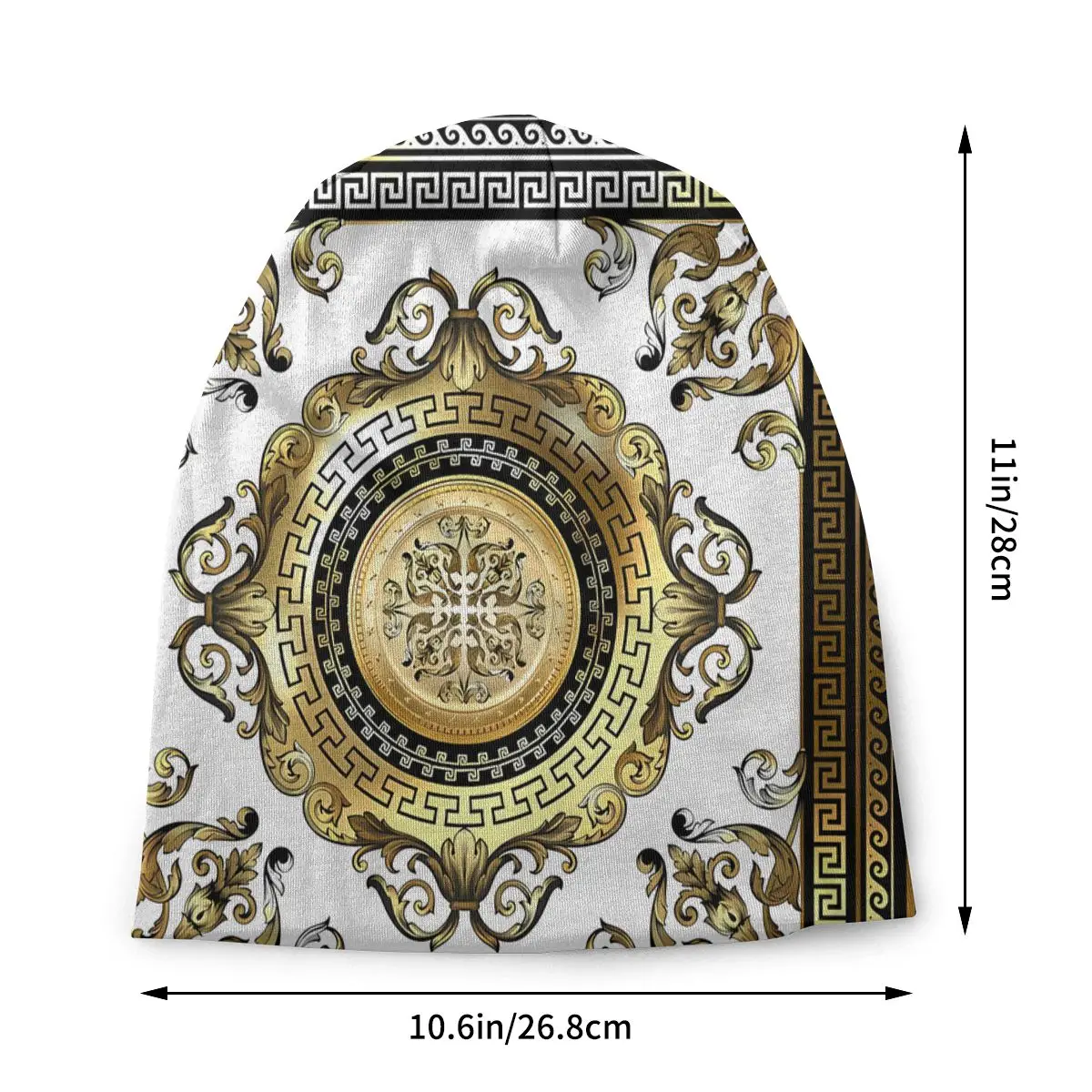 Ornate Baroque Bonnet Homme Outdoor Thin Skullies Beanies Greek Key Caps For Men Women Novelty Hats