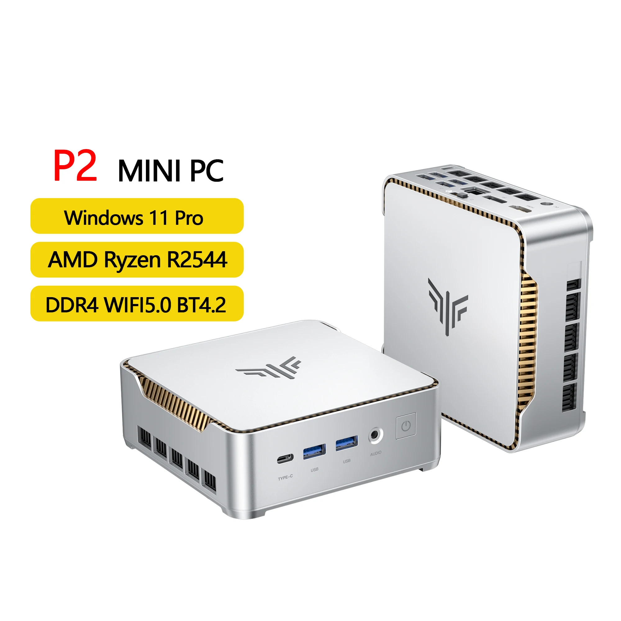 ACEMAGIC Mini PC AMD Ryzen Embedded R2544 Processor 16GB DDR4 512GB M.2 2280 SSD Wifi5 BT4.2 UP TO 4TB Mini PC Windows 11