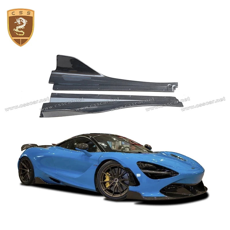 Dry Carbon Fiber Side Skirt BodyKit For McLaren 720s 2017-2020 Tuning Vor Style Car Side Door Bumper Skirts Extension Lip