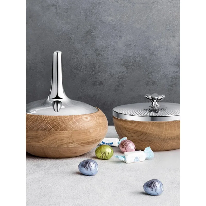 Деревянная коробка для хранения из дуба с крышкой, декоративная шкатулка для украшений, банка для конфет, ваза для гостиной, домашнего декора, в скандинавском стиле, подарок