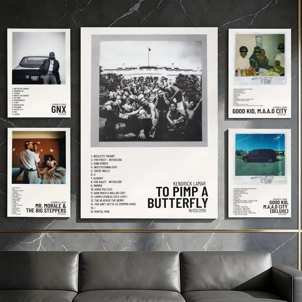 Singer K-Kendrick L-Lamar Poster Waterproof Peel & Stick Wall Sticker Self Adhesive Art Decor For Living Room Bedroom
