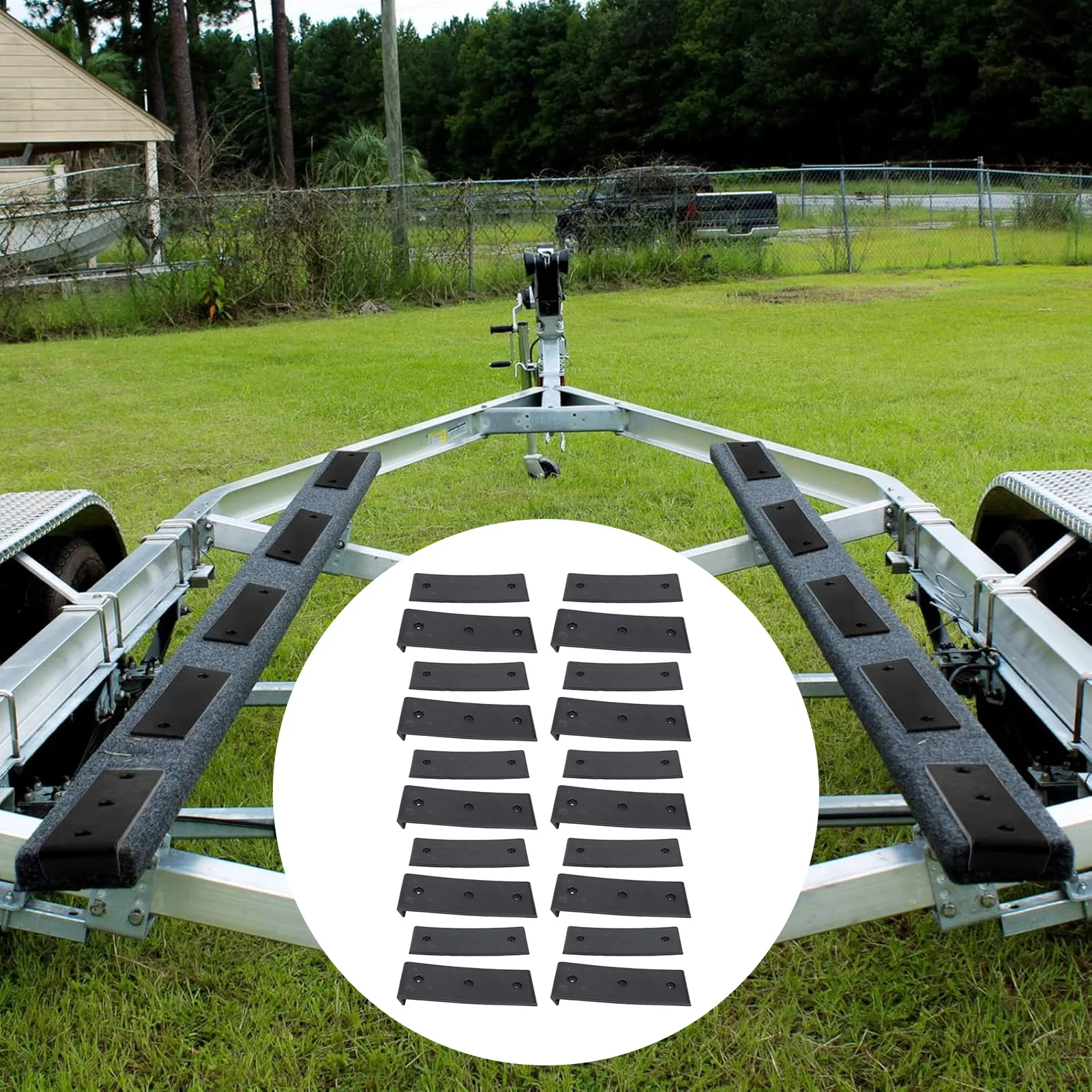 10 Piece Black Boat Trailer Bunk Slides Pads Easier Launching Loading 3 X 10in Reduces Friction for Almost Any Bunk Trailer