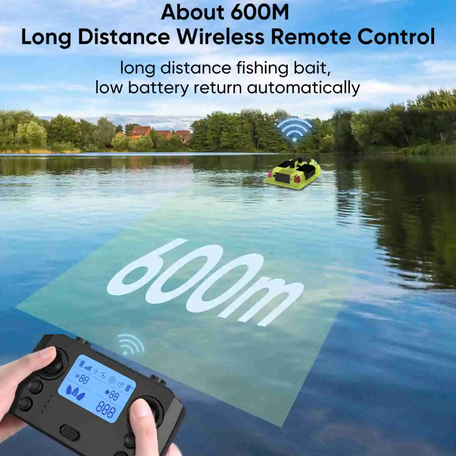 GPS RC Köderboot 500 m kabellose Fernbedienung Angeln Köderboot Angeln Feeder Boot mit 3 Köderbehältern