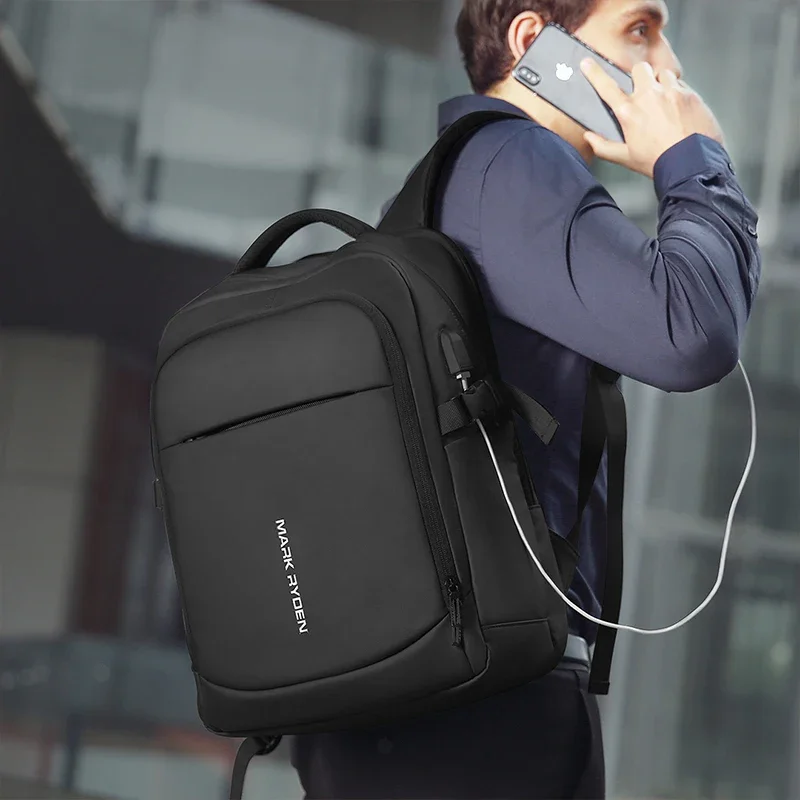 Mark Ryden Man Backpack Multifunctional Waterproof 15.6inch Laptop Multi-layer Pockets Bag Man USB Charging School Backpack