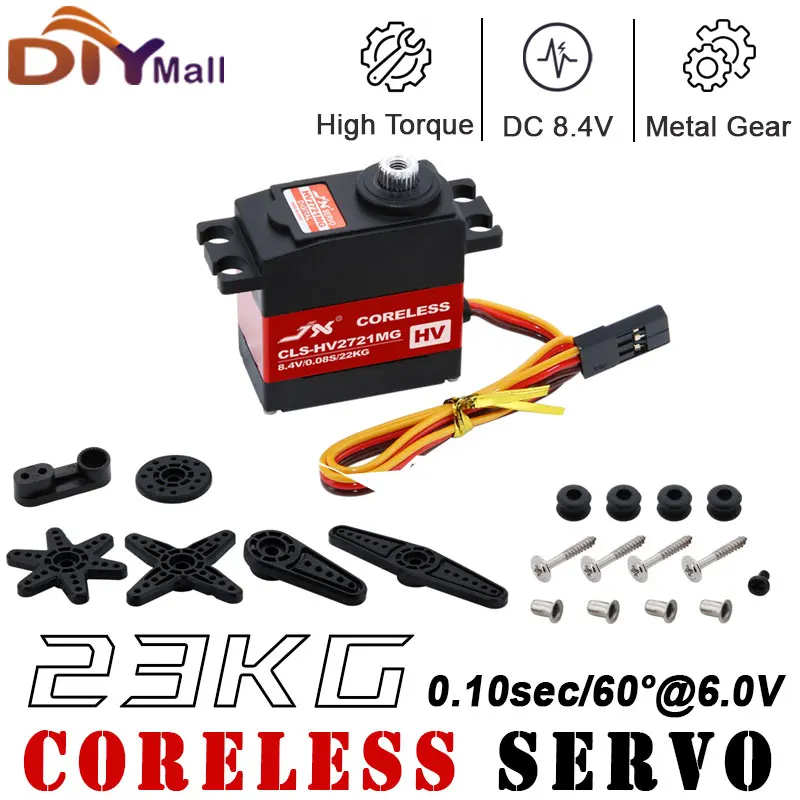 CLS-HV2721MG 8,4 V 22KG Servo Digital de engranaje de Metal de alta velocidad IP67 Motor sin núcleo impermeable para actualización de Robot de barco de coche RC