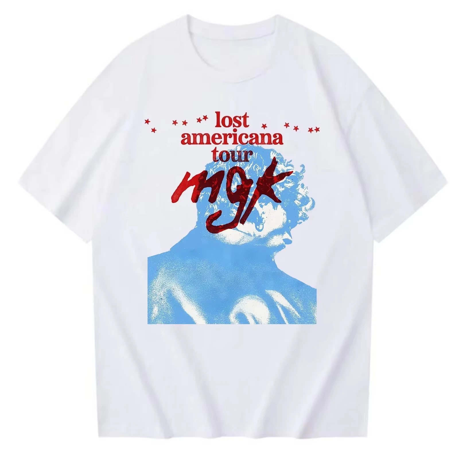 

Футболка Mgk Lost Americana Tour 2026, новая модная модель весна-лето, с круглым вырезом, в стиле Harajuku Y2K, с коротким рукавом, повседневная, для фанатов, в подарок