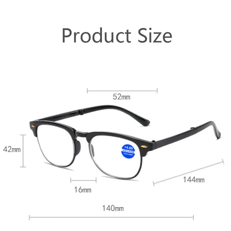High Quality HD Lens Reading Glasses for Men Women Fashion Half Frame Presbyopia with Glasses Box Classical Folding Eyeglasses
