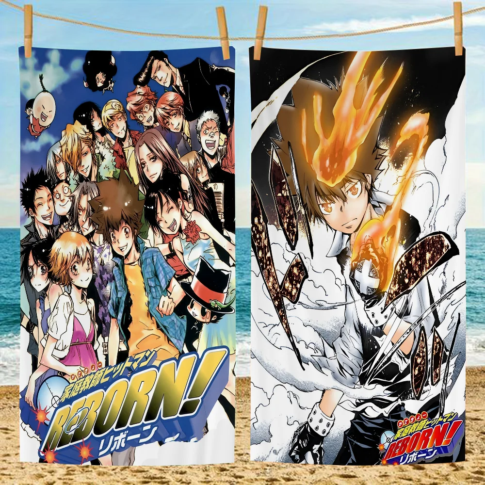 

Katekyo Hitman Reborn Anime Microfiber Blanket Quick Drying Beach Towels Oversized Printing Super Absorbent Pool Towel Blanket