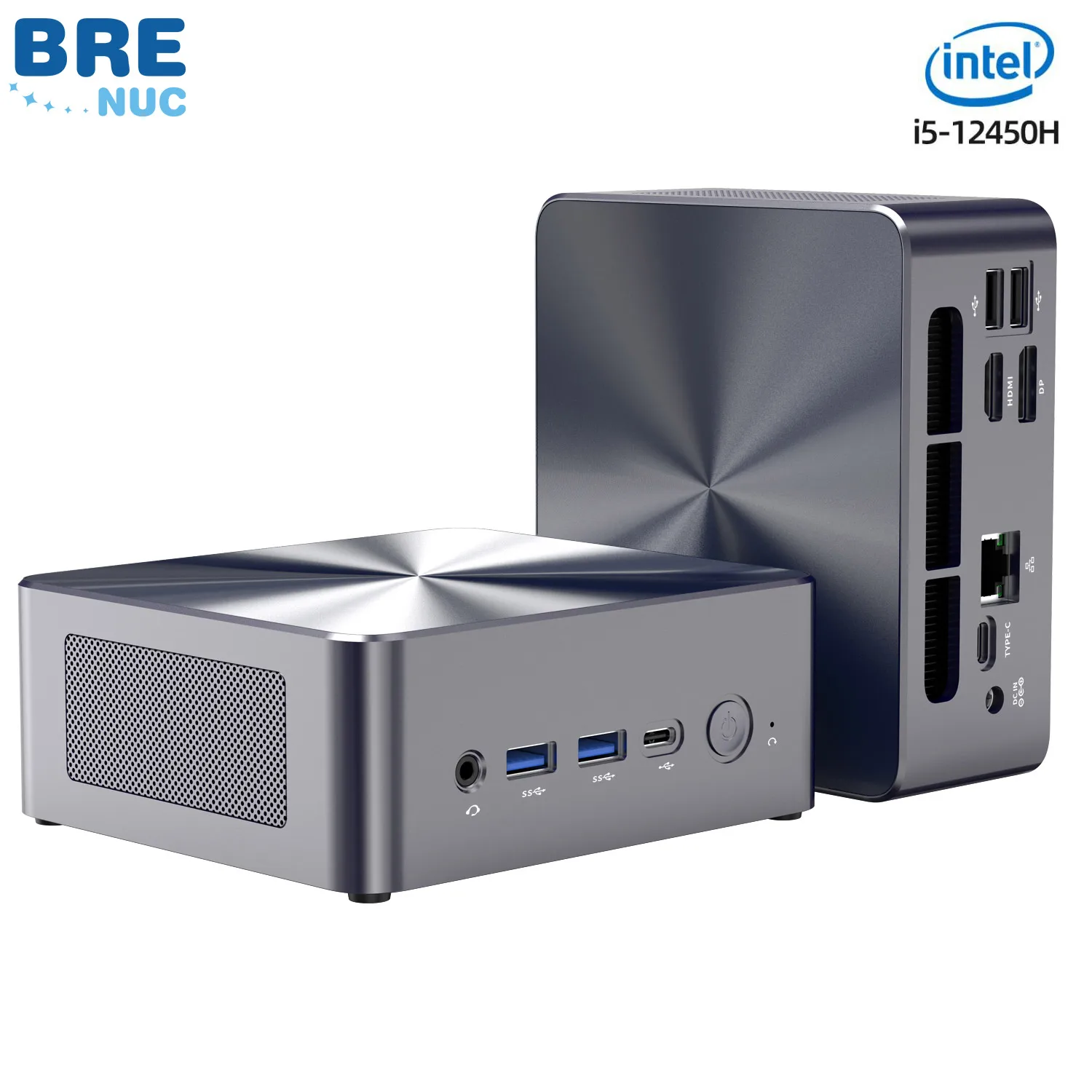 Mini PC N7A Intel Core i5-12450H Desktops PC Gaming UHD Graphics 16GB DDR4 512GB PCIe M.2 SSD WiFi 6 BT5.2 Windows 11