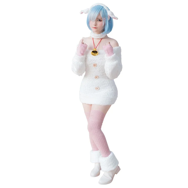 Re:Life In A Different World From Zero Rem Cosplay Kawaii Sheep Dress Anime Halloween Costumes For Women Party Game Performance