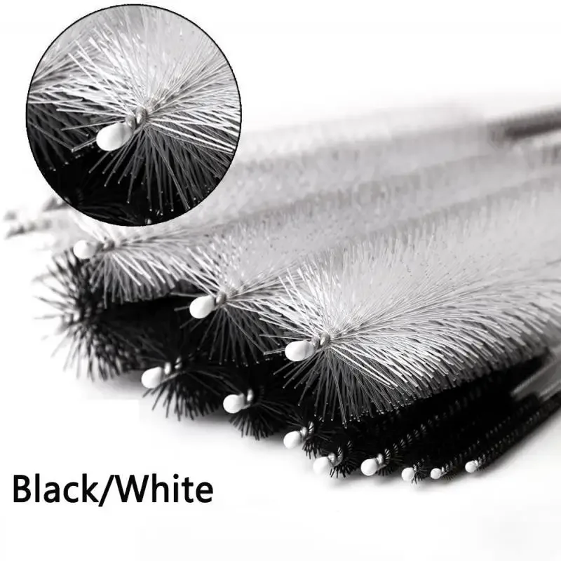 White Black Cleaning Brushes Tube Bottle Straw Washing Cleaner Bristle Kit Cleaning Brushe Nylon Bottle Straw Cleaning Brush Set