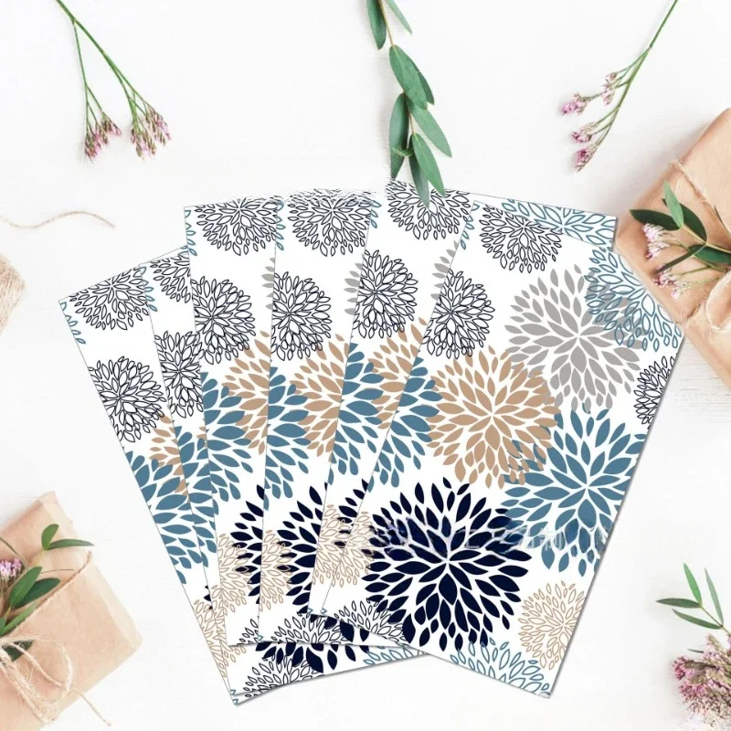 20pcs/Pac 33*40cm 2-Ply Blue Flower Baby Wedding Birthday Long Tissue Paper Party Decoration Paper Colored Paper Placemats