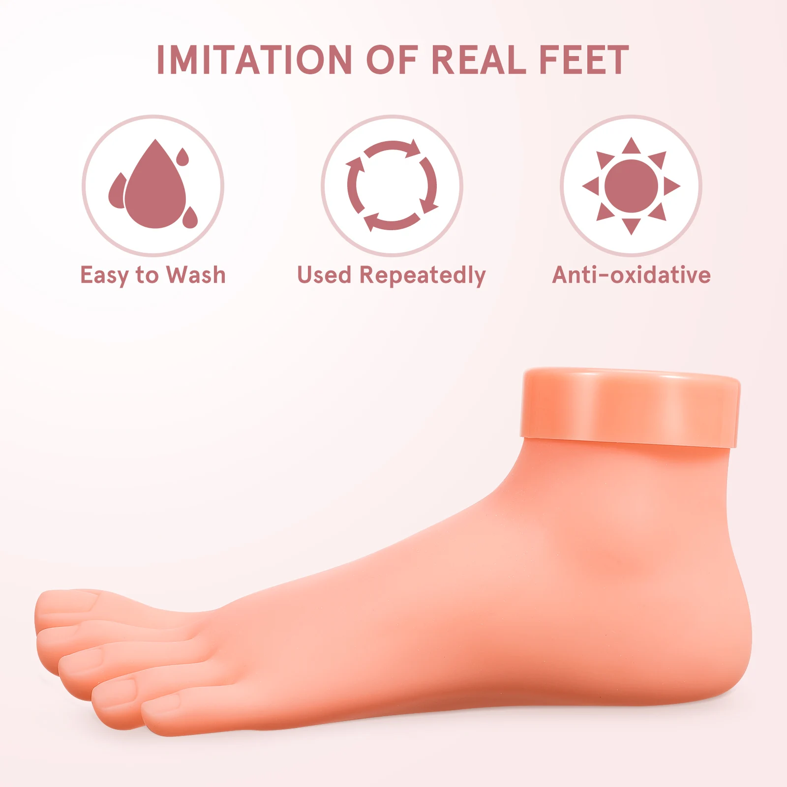 

Nail Art Training Model Foot Mannequin Real Skin Touch Durable Lightweight Practice Tool for Beginners Nail Art Foot Model
