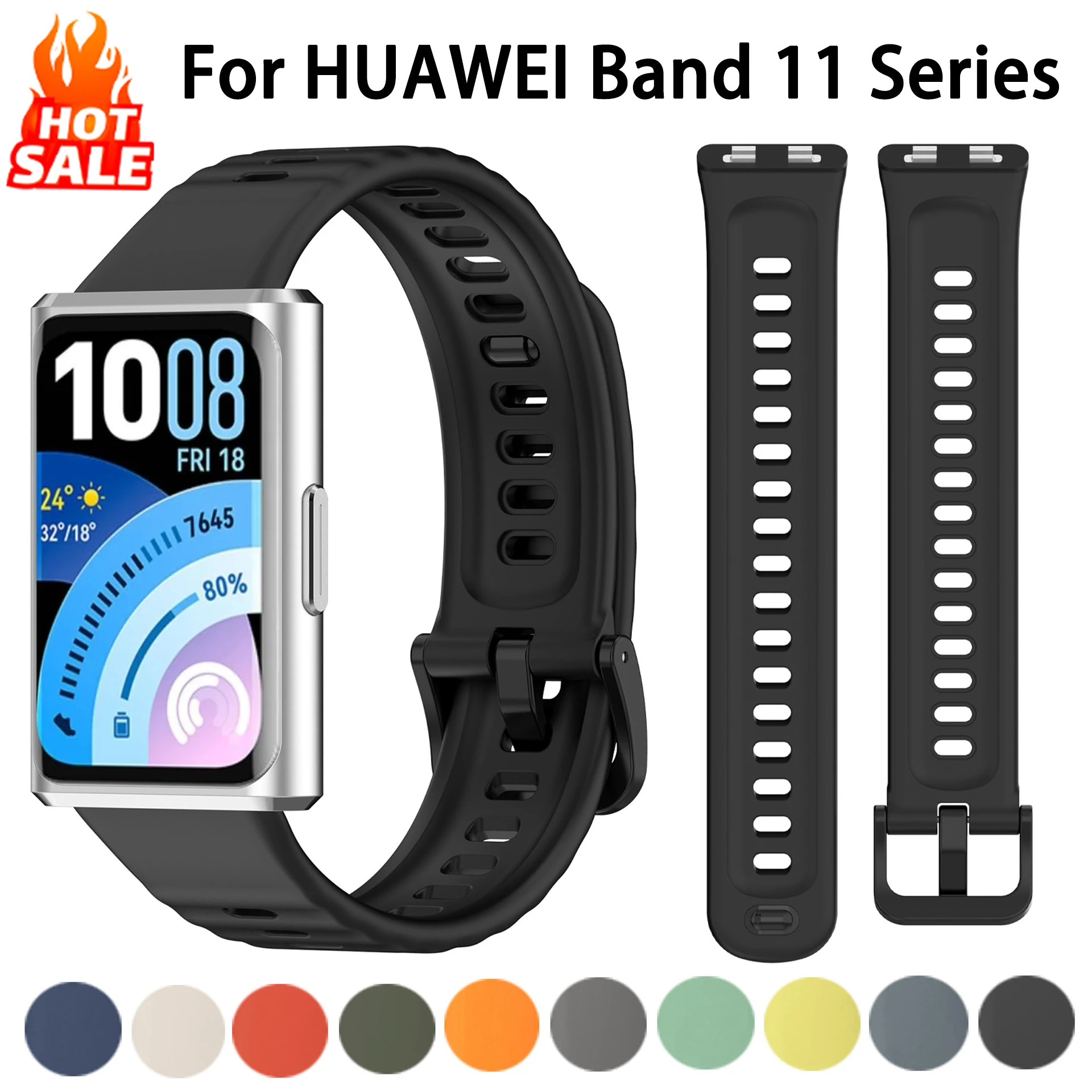 Diruite 3 Pezzi Cinturini Per HUAWEI Band 11 E Band 11 Pro, In Silicone Morbido, Traspirante E Impermeabile, Adatti Per Sport E Uso Quotidiano, Colore Nero