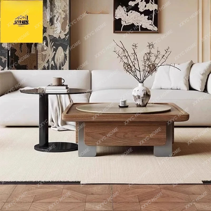 

Кофейный столик Sun Muse в ретро-стиле из массива дерева для гостиной, дома, небольшой квартиры, креативный дизайн из массива дерева