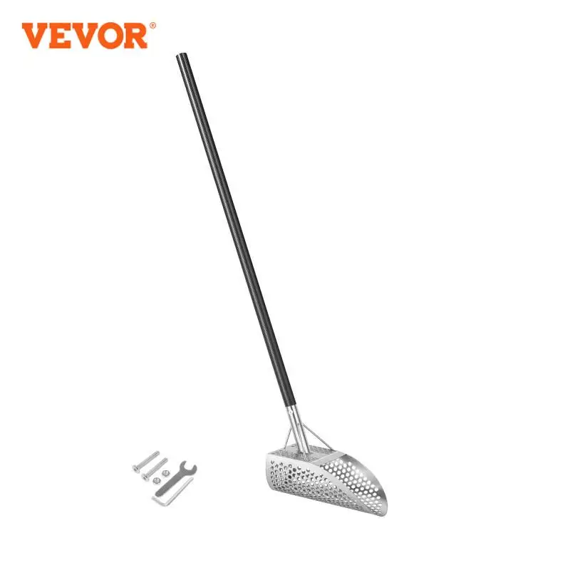 VEVOR للكشف عن المعادن مغرفة الرمل الفولاذ المقاوم للصدأ 0.4 بوصة ثقب دائري مع مقبض مسمار مكتشف معدات الاختبار للبحث على الشاطئ الذهب