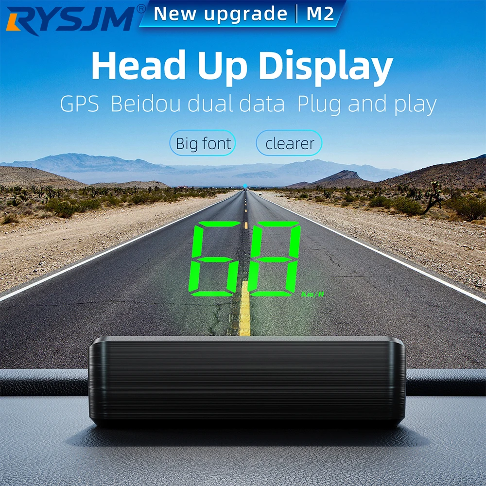 

Автомобильный GPS-проектор M2 HD HUD: цифровой спидометр (км/ч) на лобовое стекло, универсальный автоаксессуар, Plug & Play