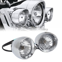 Universal Motorcycle Fog Lamp Headlight 2 4'' Chrome Motorcycle Front Headlight Motorcycle Retro LED Headlamp Auxiliary Headlamp