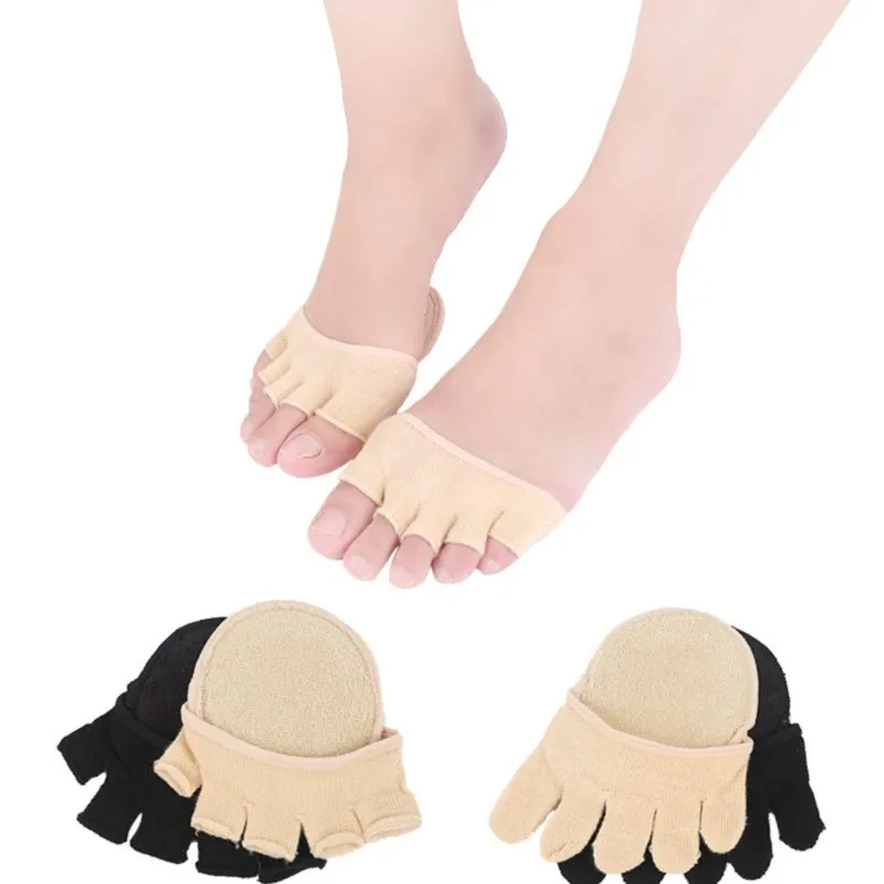 

1 Pair Toe Separator Elasticity Foot Care Half Insoles Five Finger Socks Pads Bunion Sleeve Protector Hallux Valgus Forefoot
