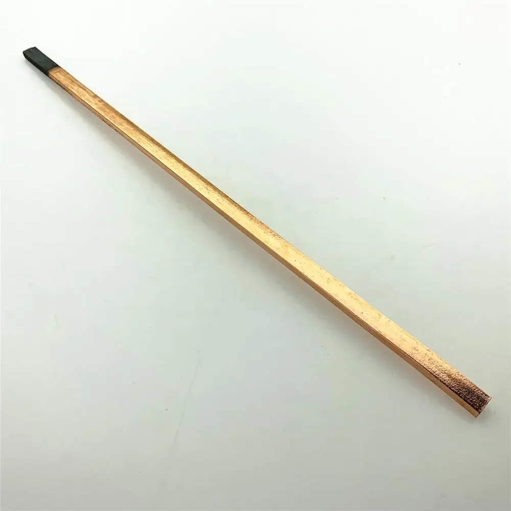 Carbon Rod Graphite Electrode Copper Plating Circular Flat Rod Welding Carbon Bar Sheet Metal Repair Rod 8m x10pcs