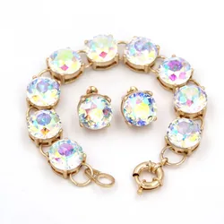 Fashion Jewelry High Quality 14mm Big Resin Glass Stone Alloy Dot Bracelet Bangle  for Women