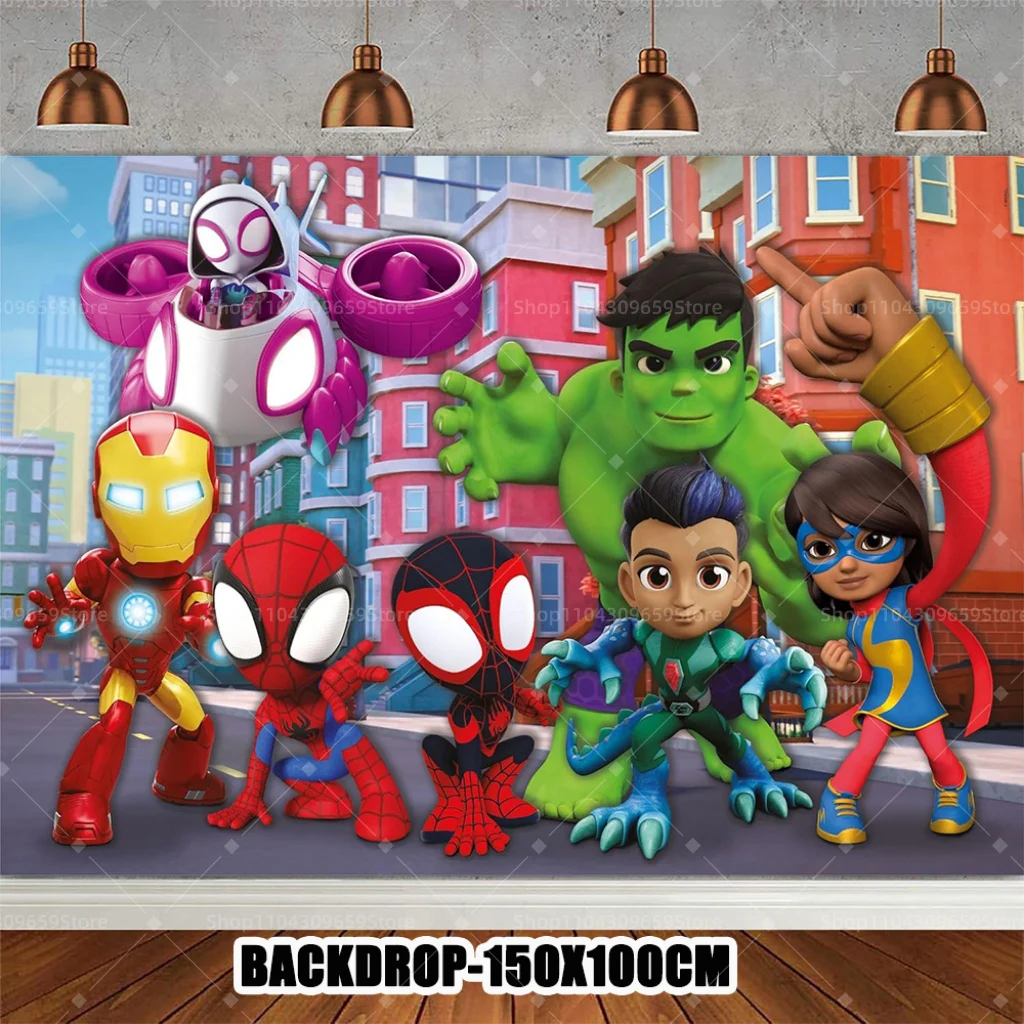 Marvel Spidey And His Amazing Friends Birthday Party Supplies Decor SpiderMan Balloon Banner Backdrops Cupcake Topper Kids Gifts - Image 5