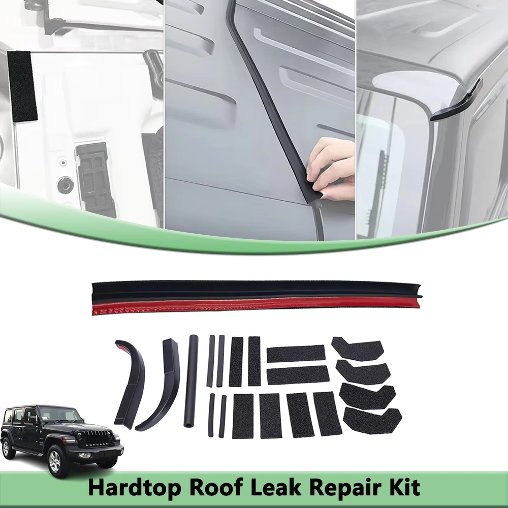 Kit de Reparación de Goteras en el Techo Rígido, Tiras de Sellado para Canaletas de Agua y Lluvia para Jeep Wrangler JK 2007-2015 2016 2017 2018, Accesorios para Automóviles