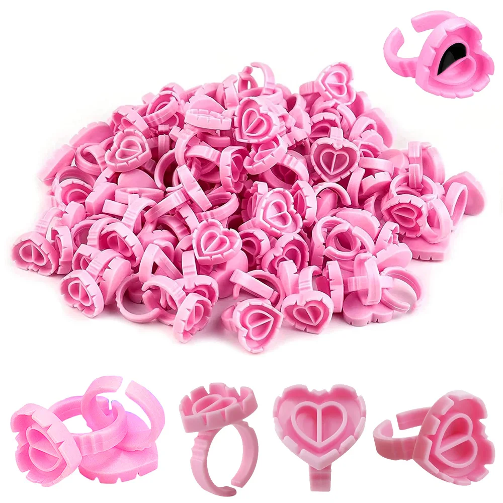 

500/300/200/100 шт., чашки с чернилами для татуировки в форме розового сердца, одноразовый держатель для пигмента для татуировки, контейнер для перманентного макияжа, аксессуары для татуировок