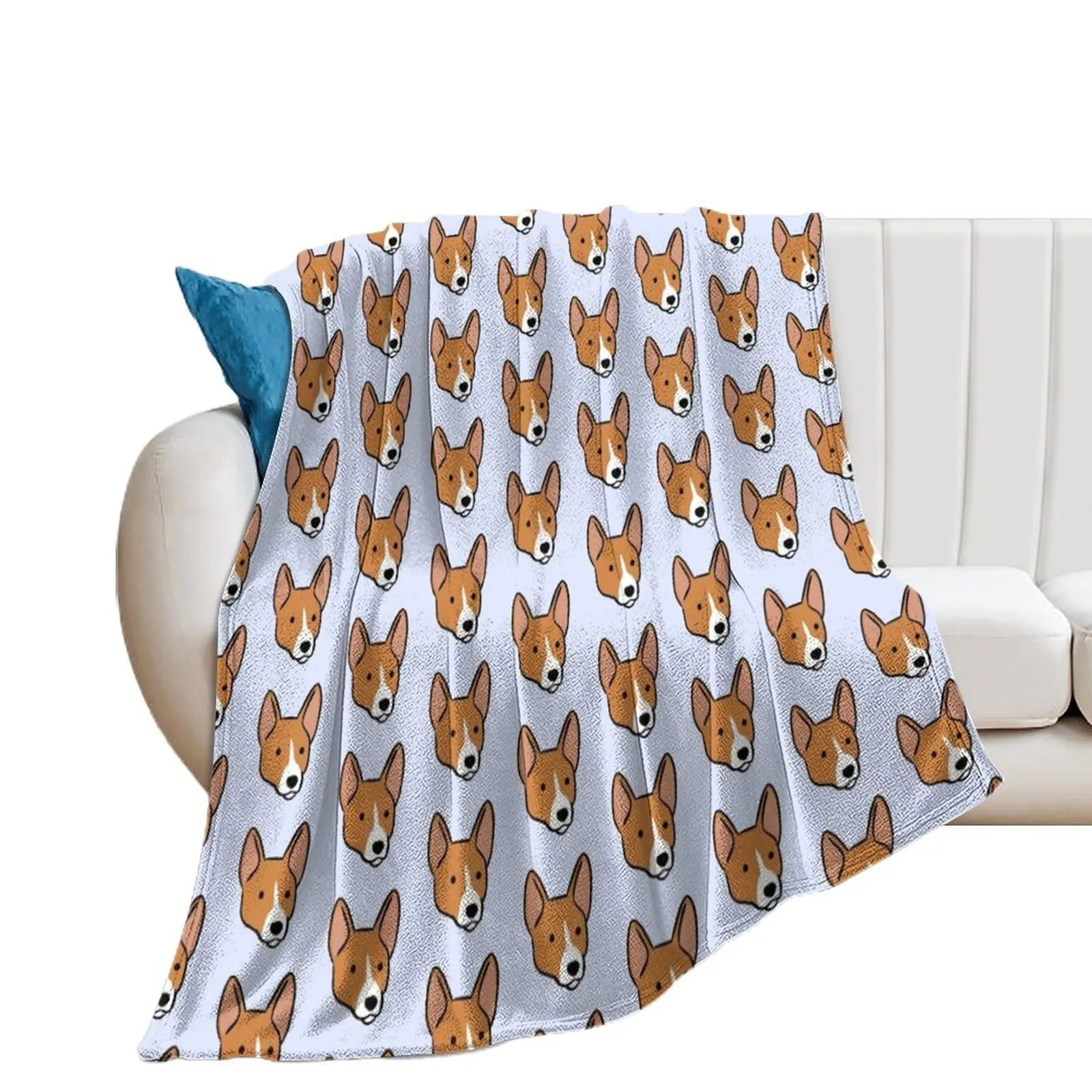 

Basenji dog cute illustration Throw Blanket Travel Shaggy Sofa Blankets For Bed Blankets