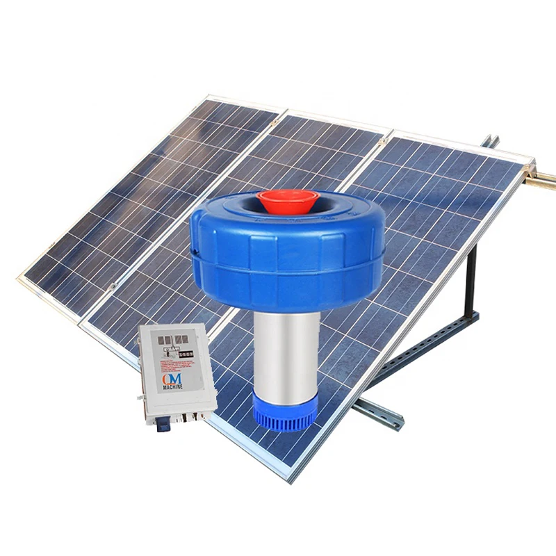 

Taizhou QM brand solar aerator for fish farm with battery back up for fountain aerator floating irrigation pump