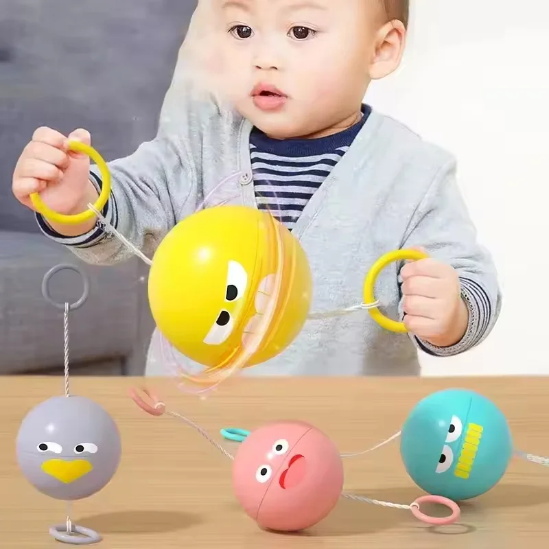 2pcs Luminous Whistle Ball Children's Rotating Flash Flywheel Puzzle Pulling Rope Childhood Creative Stress Relief work out Toy image 5