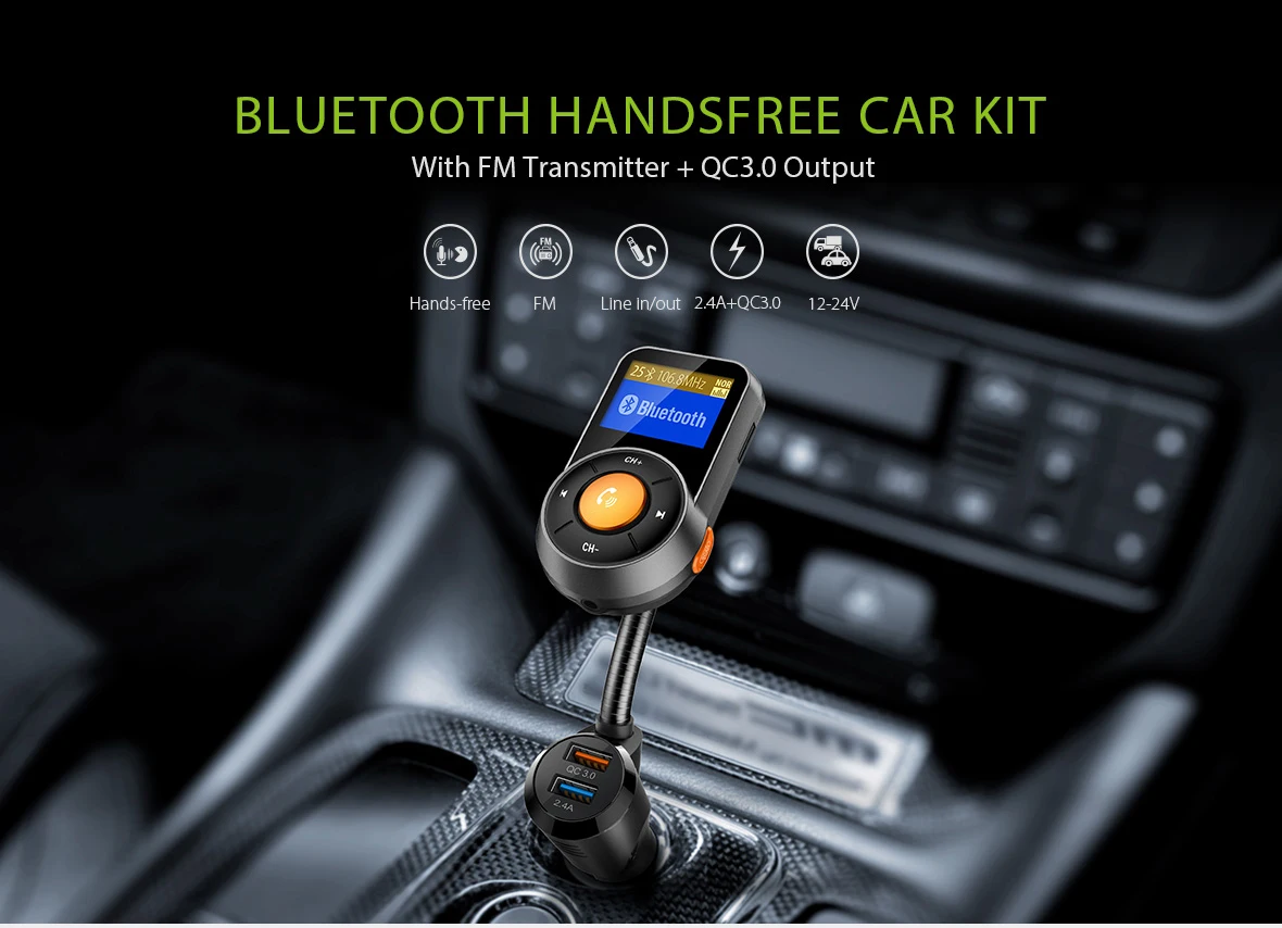 Music Player Car Mp3 Transmitter New Of Bluetooth Modulator Usb Quick Charge Handsfree