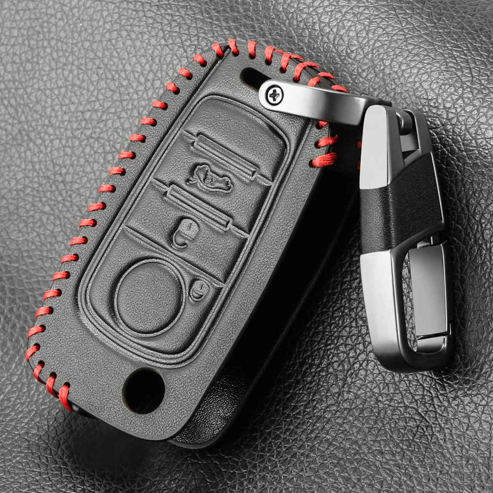 Leather Car Key Case For FIAT Tipo Toro Nuovo Freedom 500X Doblo Argo Grazie Protector Keyless Fob Accessories