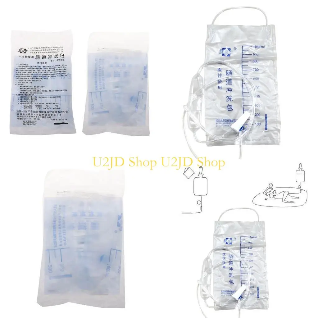 

U2JD 1000ml Enema Bag for Colon Cleansing-Enema for w/Enema Bag,Enema Tube,Clamp-Coffee Enema for Your Enema Rout
