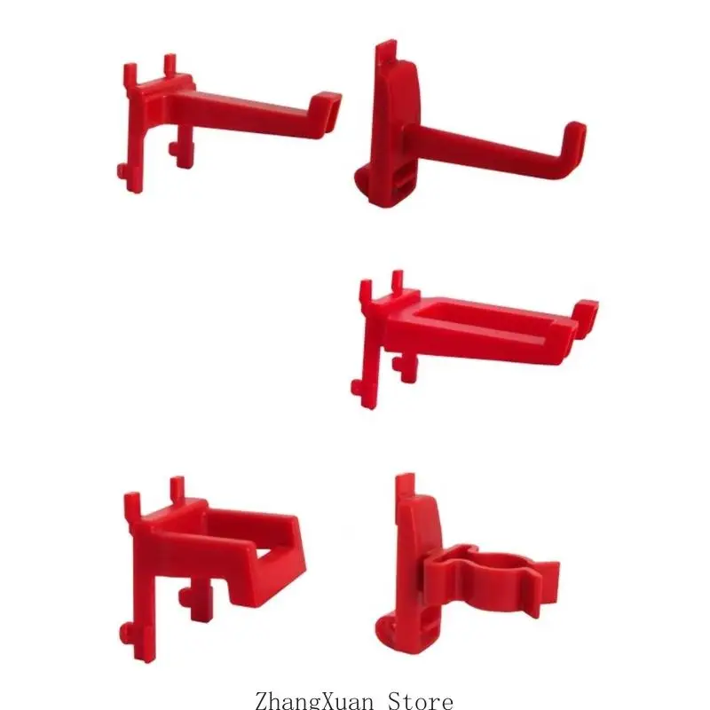5 Stück Stecktafel-Haken, Kunststoff-Werkzeugaufhänger für Garagenorganisation und Wandaufbewahrung, Mehrzweckhaken 3 x – Detail 4