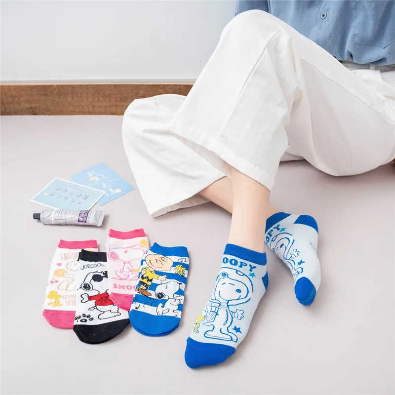 Snoopy Short Socks for Children, Couples, Versatile Japanese New Cute Korean Snoopy Shallow Socks