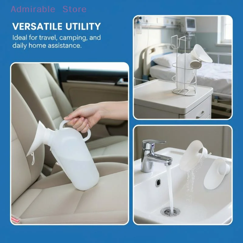 [W]800ML Portable Unisex Urinal Thick Leakproof Plastic Pee Bottle for Vehicle Office and Camping Scenario