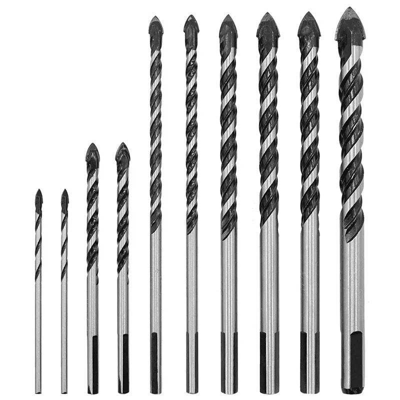 BIESUO Multifunctional Ceramic Wall Black Bit Marble Glass Tile Hole Opener Hand Drill Alloy Bit Set