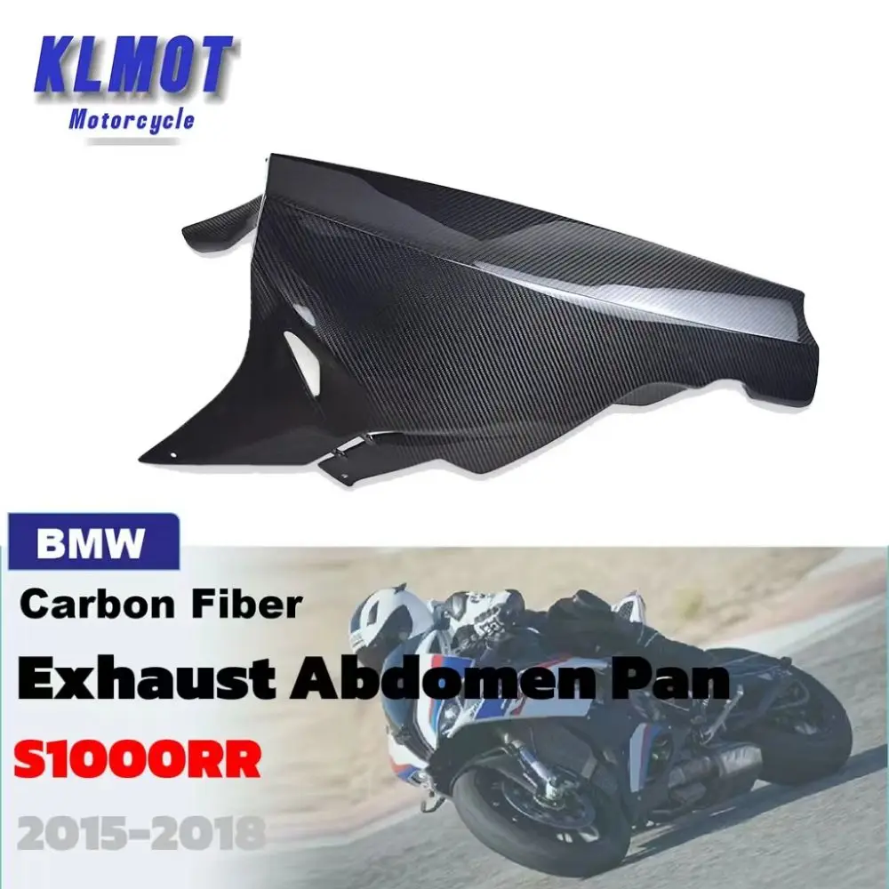 3K Carbon Fiber Motorcycle Accessories Modification Exhaust abdomen pan racing hood bell mouth fairing For BMW S1000RR 2015-2018