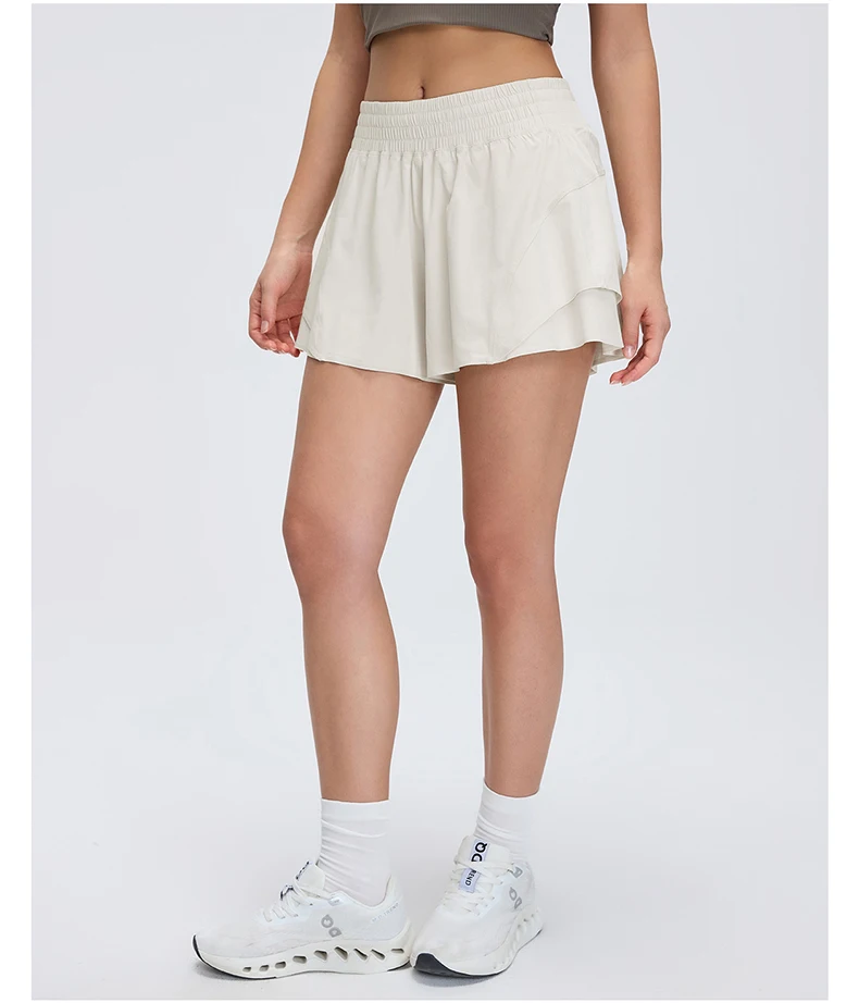 Damen Outdoor-Laufshorts Sommer High-Waist Yoga-Shorts 2-in-1 Gym-Shorts Sportbekleidung Schnelltrocknende Trainingskleidung für Frauen – Detail 12