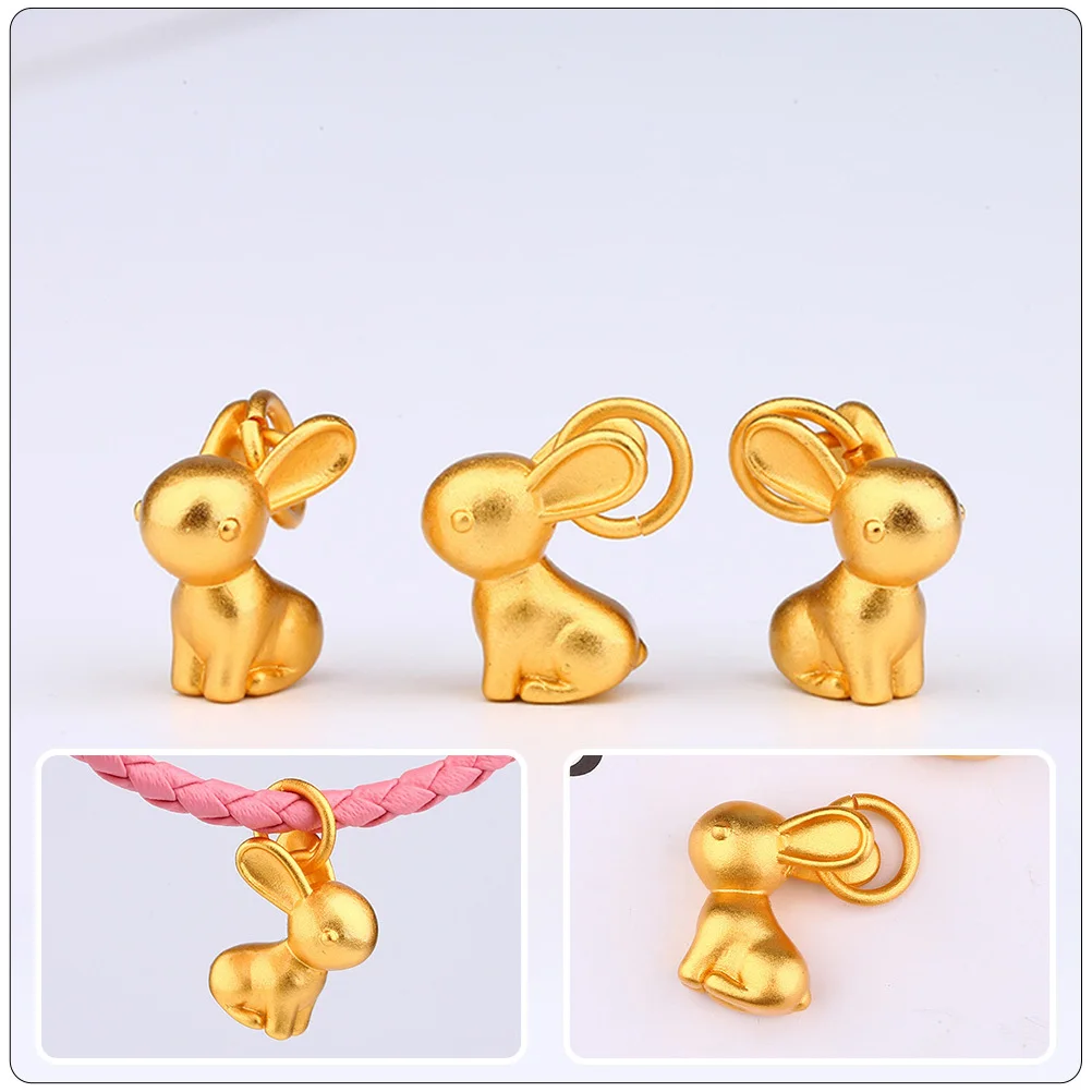 

12 Pcs Rabbit Pendant Decoration Necklace Charms Year of The Alloy Jewelry