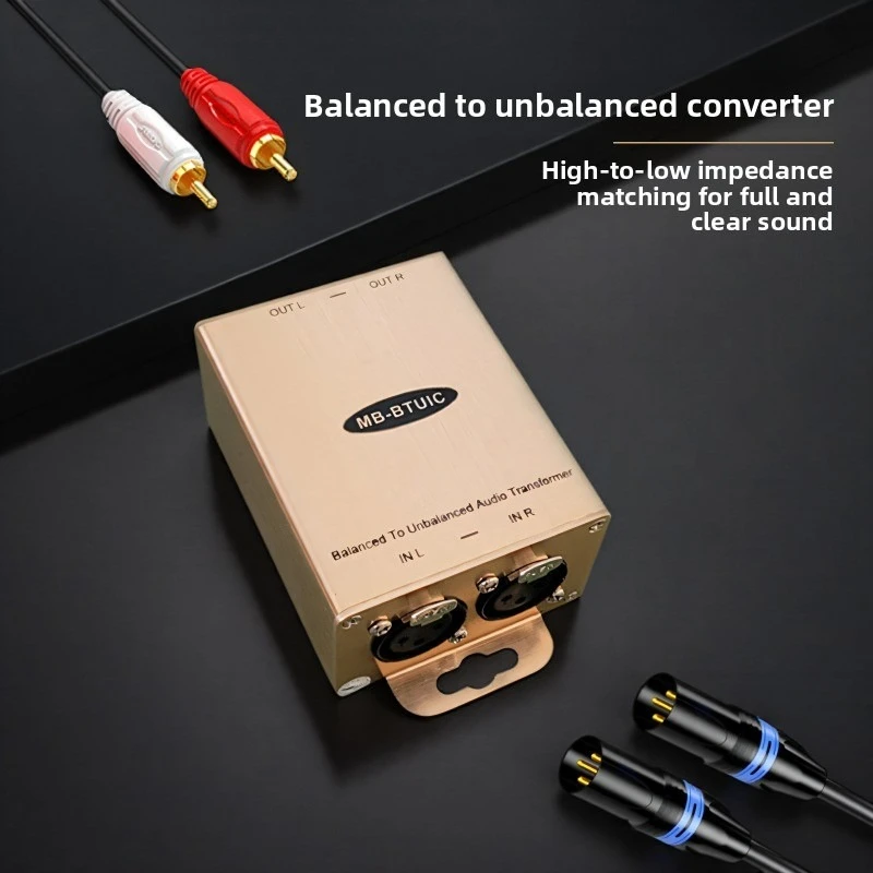 متوازن إلى محول RCA XLR إلى محول عزل RCA صندوق محول عالي إلى منخفض خالي من الضوضاء #6