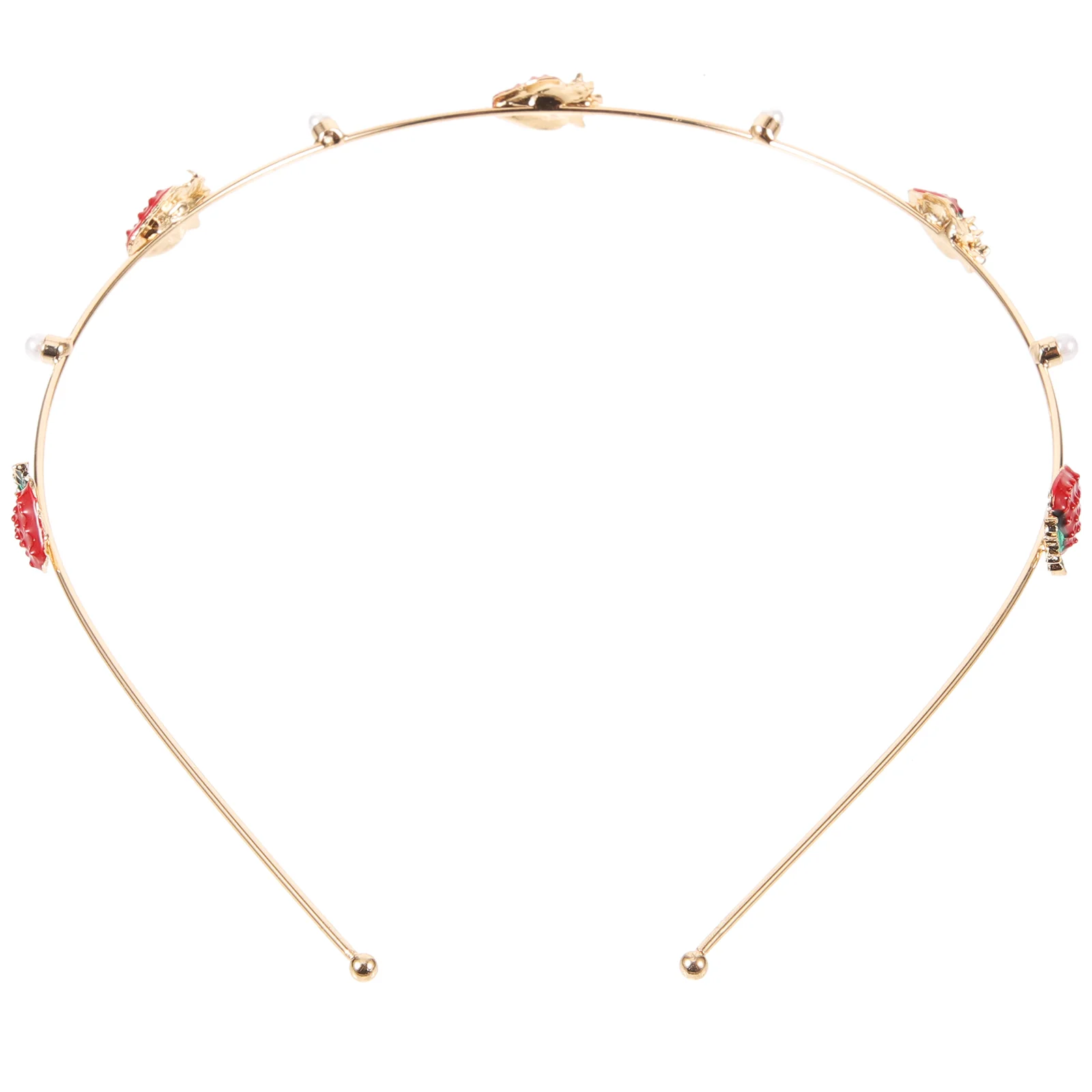 Strawberry Headband Elegant Headwear Hair Ribbon Pearl Headbands Wash Face Hairband Decorations Women Headdress Wedding Metal