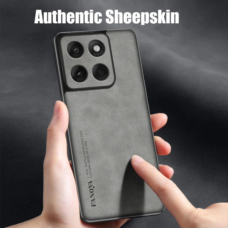 Чехол для Motorola Edge 60 Fusion, мягкая рамка из ТПУ, задняя крышка из овчины, противоударный чехол