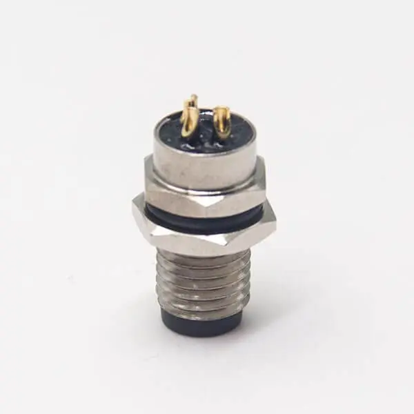 M8 3-Pin Waterproof Circular Connector Male Plug, Solder Cup Screw Lock for E-Bike Sensor Panel Field Wiring Assembly