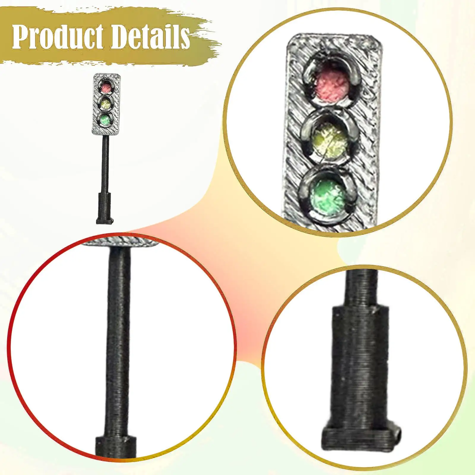 

Миниатюрная модель светофора 1/64, аксессуары для декора кукольного домика и железнодорожных сцен